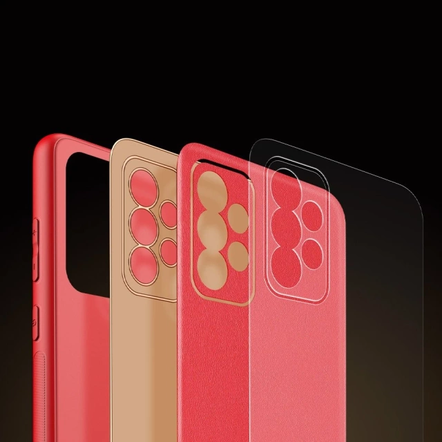 Dux Ducis Yolo elegant case cover made of ecological leather for Samsung Galaxy A72 4G red