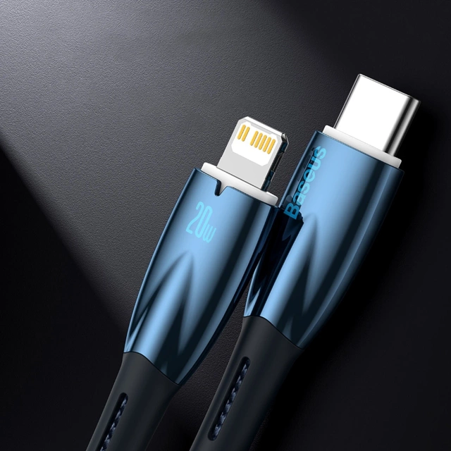 Rýchlonabíjací kábel Baseus Glimmer Series USB-C 480 Mb/s PD 100 W 2 m čierny