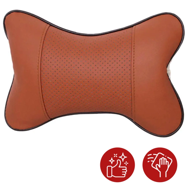 2x Pillow for the headrest for the car comfortable car headrest for the neck Brown