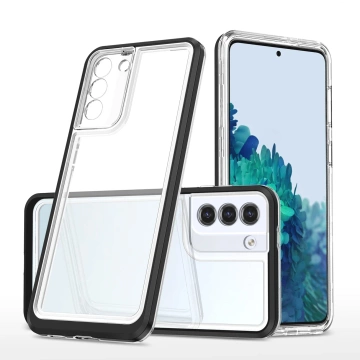 Clear 3in1 case for Samsung Galaxy S23 Plus silicone cover with frame black