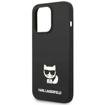 Karl Lagerfeld KLHCP14LSLCTBK ochranné puzdro na telefón pre Apple iPhone 14 Pro 6,1" pevné puzdro čierne/čierne silikónové telo Choupette