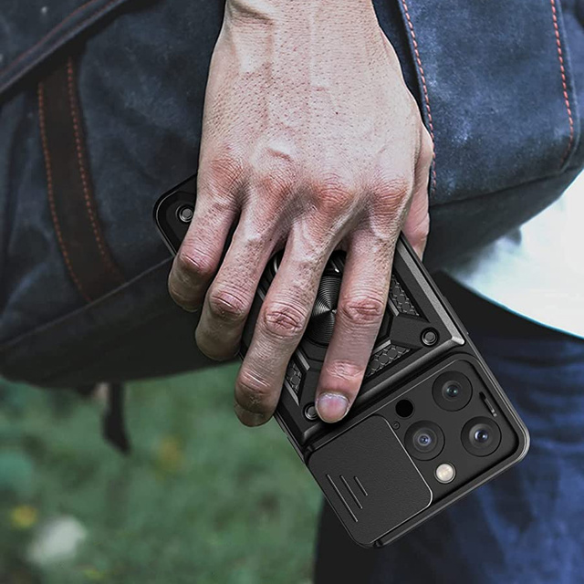 Alogy Camshield Stand Ring Case with Camera Cover for Apple iPhone 14 Pro Glass