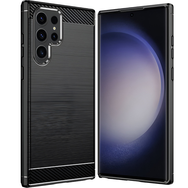 Puzdro pre Samsung Galaxy S24 Ultra obrnený zadný kryt telefónu Alogy Carbon Silicone black