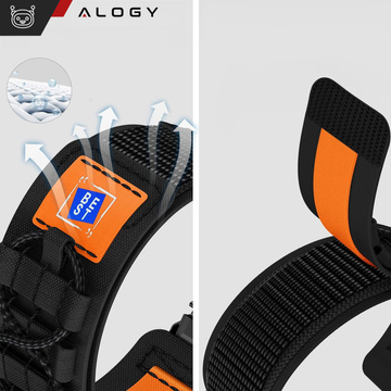 Nylonový remienok pre Garmin Fenix 5x / 6x / 7x / Pro / Descent / Tactix / Enduro (26 mm) Alogy Nylon Band Black
