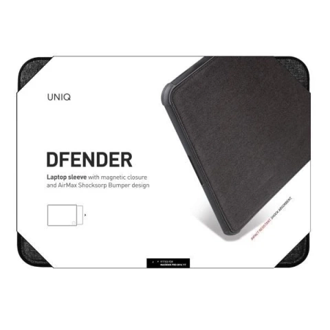 UNIQ Dfender Sleeve 16" black/charcoal black laptop case