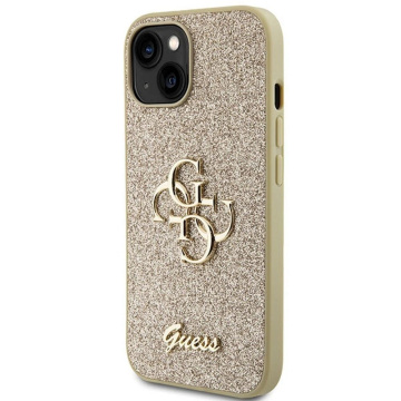 Originální pouzdro GUESS Hardcase GUHCP15SHG4SGD pro iPhone 15 (Fixed Glitter Big 4G / zlaté)