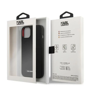 Karl Lagerfeld KLHCP13MSLMP1K iPhone 13 6,1" pevný obal čierny/čierny silikónový plak