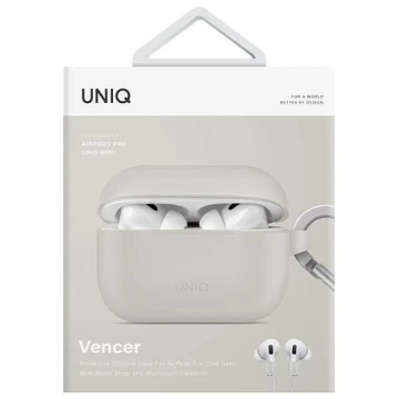 UNIQ Vencer protective case for AirPods Pro 2nd Gen. Silicone grey/chalk grey