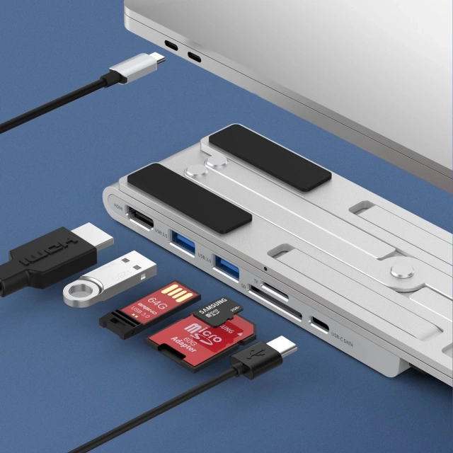 Багатофункціональна станція Choetech 7 в 1 для ноутбука PD/USB-C HDMI(4K/30Hz)/2xUSB-A/1xUSB-C/1xSD/1xTF black (HUB-M43)