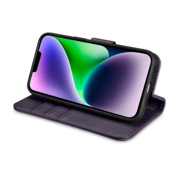 Чохол iCarer Wallet Case 2in1 Phone Case для iPhone 14 Plus Anti-RFID Leather Flip Cover Dark Purple