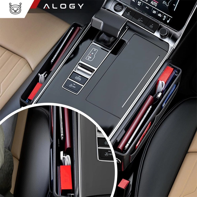 Organizér do auta do auta mezi sedadla Alogy Car Front Seat Storage Box černá