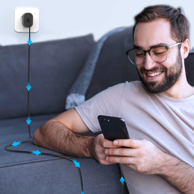 Nástenná nabíjačka 3,6 A 25 W rýchle napájanie PD USB-C Type-C Single Black