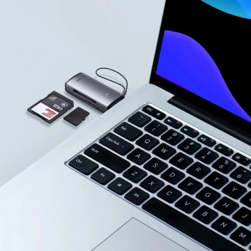 Baseus Lite Series adapter SD / TF USB card reader grey (WKQX060013)