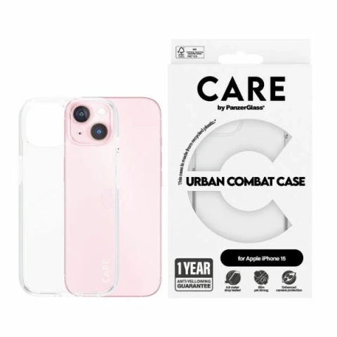 Průhledný kryt CARE od PanzerGlass Urban Combat pro iPhone 15 6,1"