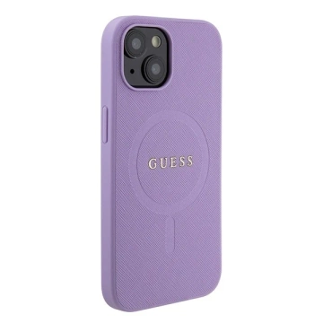 Etui Guess GUHMP15SPSAHMCU na iPhone 15 6,1" fioletovy/fialovy pevny obal Saffiano MagSafe