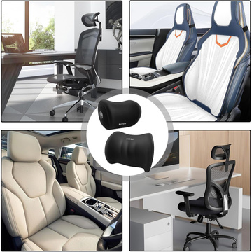 2x Alogy Car Pillow Lumbar Neck Support Memory Foam Black