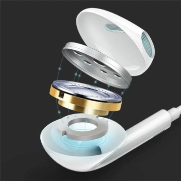 USAMS Stereo sluchátka EP-24 lightning iPhone 7/8/X/XS/XS Max/XR bílá/bílá HSEP2401