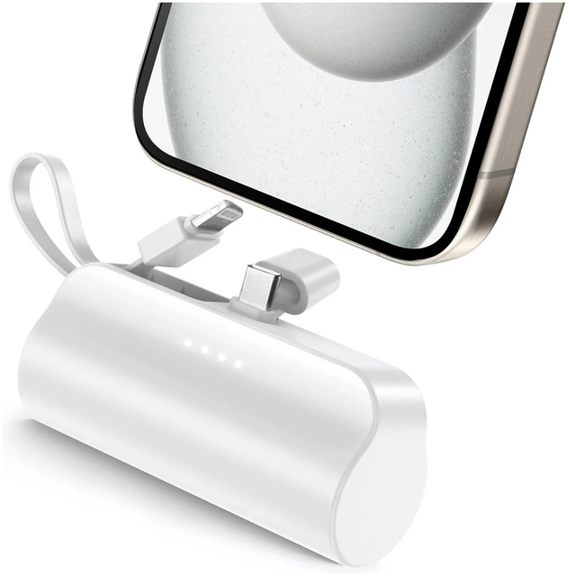 PowerBank 5000mAh Alogy vrecková externá nabíjačka Power Bank USB-C a lightning biela