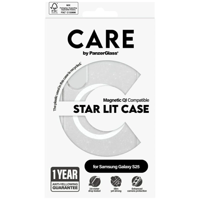 Чохол для Samsung Galaxy S25 CARE від PanzerGlass Star Lit прозорий