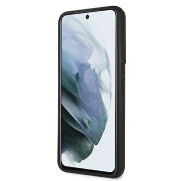 Pevné puzdro na telefón Ferrari na Samsung Galaxy S22 čierne/čierne pevné puzdro On Track Real Carbon