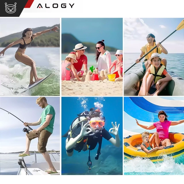 Etui wodoodporne wodoszczelne IPX8 na telefon 6.7" podwójne Case futerał Alogy Waterproof Czarne