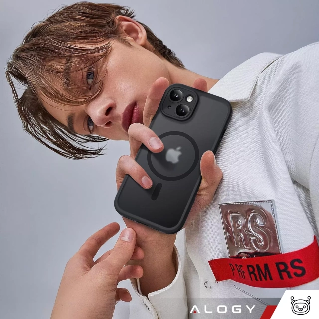 Kryt pre Apple iPhone 14 Alogy MagSafe Hybrid Matte Case Matný kryt s ochranou šošovky čierny
