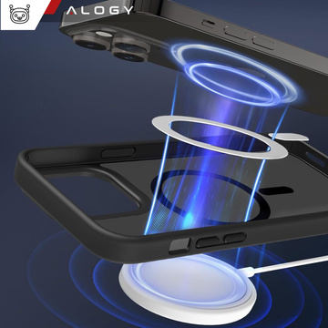 Puzdro na iPhone 14 Pro Mag Safe Matt Case Cover matné Alogy Ring obrnené puzdro na telefón čierne