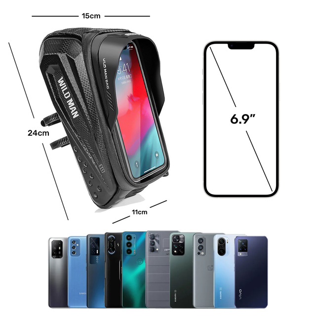 Велосипедна сумка Wildman Front Frame Bicycle Bag ES10X handlebar holder for phone 1.2l Black
