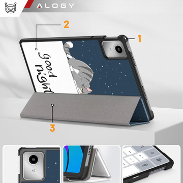 Lenovo Tab M11 10.95" TB330FU / TB330XU / TB331FC Tablet Case Alogy Book Cover Sleeping Cat Glass Stylus