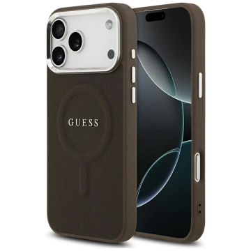 Etui Guess Classic Logo MagSafe na iPhone 17 Pro Max - Brązowe