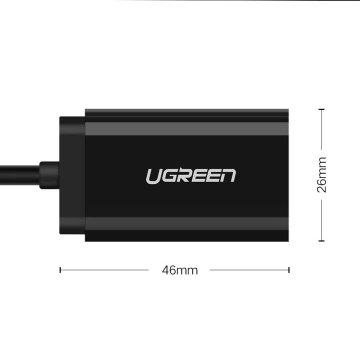 Adapter UGREEN external USB music sound card - 3.5 mm mini jack 15cm black (30724)