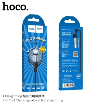 HOCO USB-A to Lightning Cable X38 1m Black 2.4A Durable TPE