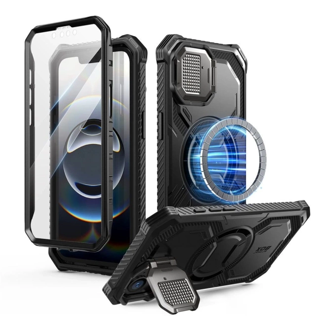 Etui Supcase ArmorBox Mag MagSafe iPhone 16e Black z szybą