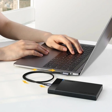 Uzelený uhlový kábel USB typu C – napájanie USB typu C 60 W 20 V 3 A 1 m čierny/sivý (US255 50123)