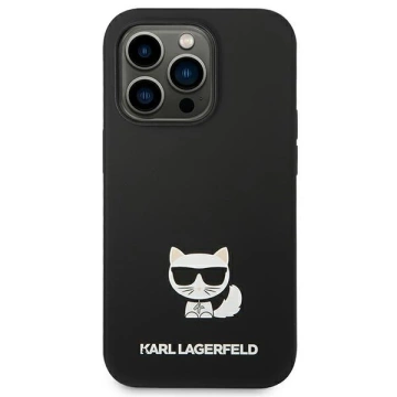 Etui Karl Lagerfeld KLHCP14XSLCTBK pro iPhone 14 Pro Max 6,7" pevný obal Silikonové tělo Choupette černé/černé