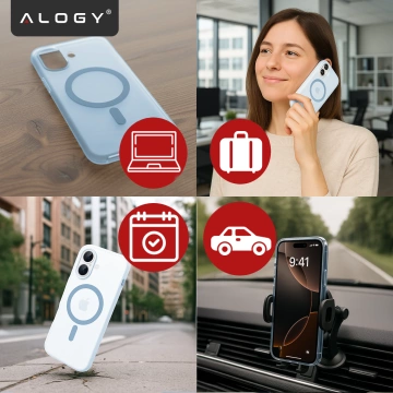 Pouzdro pro Apple iPhone 16 Pro Max Alogy MagSafe Hybrid Matte Case Matte Cover with Lens Protection Black