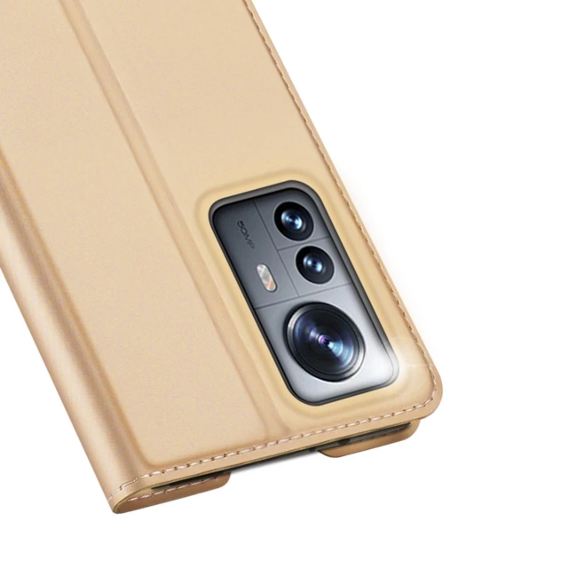 Dux Ducis Skin Pro holster cover with flip cover for Xiaomi 12 Pro gold