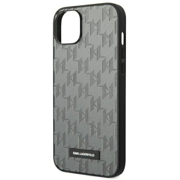 Захисний чохол для телефону Karl Lagerfeld KLHCP14SSAKLHPG для Apple iPhone 14 6.1" hardcase сірий/сірий Saffiano Mono Metal Logo