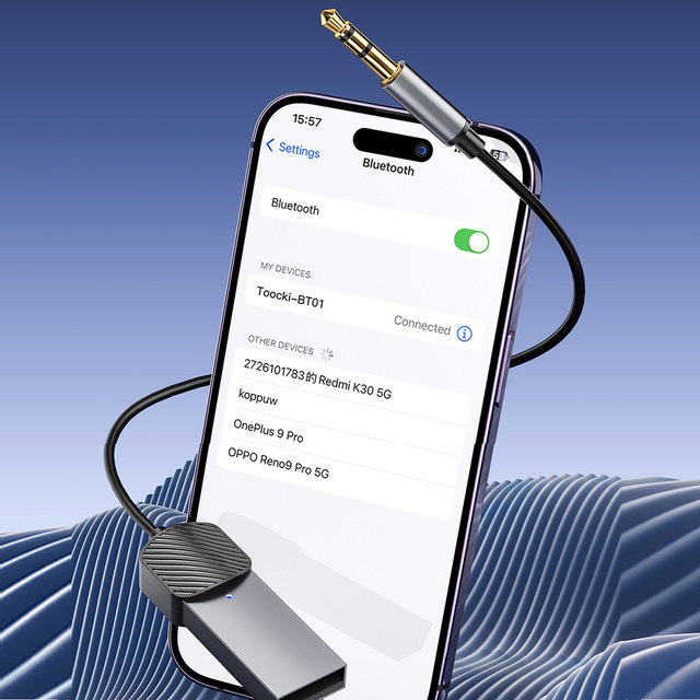 Adaptér pro vysílač zvuku UltraBoost Bluetooth Aux USB přijímač zvuku Šedý