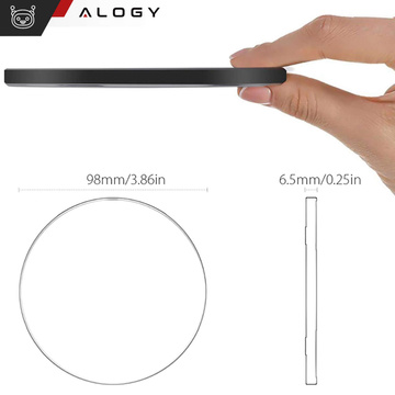 QI bezdrátová indukční nabíječka 20W rychlá LED Alogy kulatý silný USB-C kabel Černý