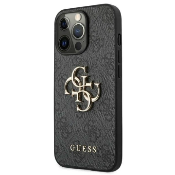 Etui Guess GUHCP13L4GMGGR для Apple iPhone 13 Pro / 13 6,1" чорний/сірий жорсткий чохол 4G з великим металевим логотипом