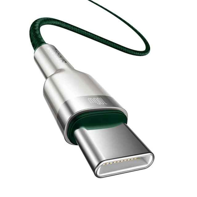 Kábel Baseus Cafule USB-C na USB-C, 100 W, 2 m (zelený)