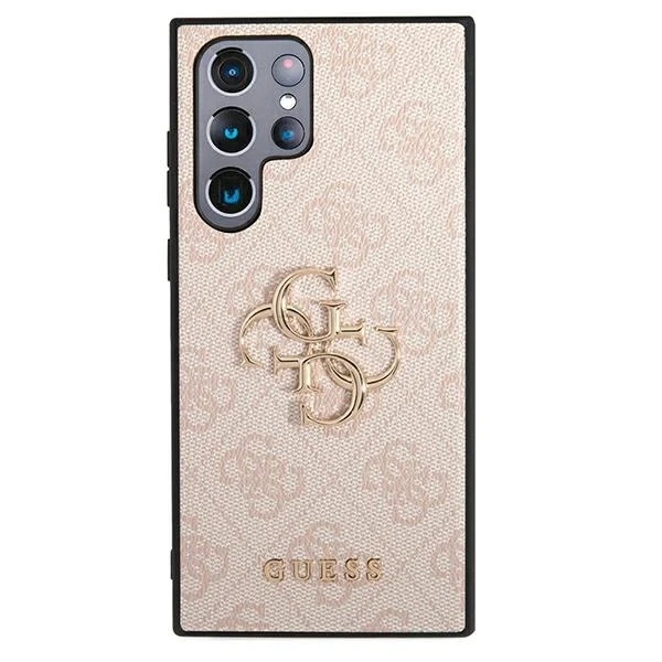 Pevné puzdro Etui Guess GUHCS22L4GMGPI S908 do Galaxy S22 Ultra 4G veľké kovové logo