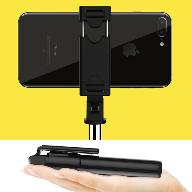 Selfie stick tripod Tripod Alogy Stand phone holder selfie stick Bluetooth remote control Black