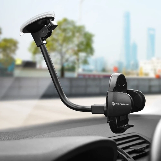Автомобільний тримач Forcell Oval 2-в-1, 27 см, затискач для скла/сітки