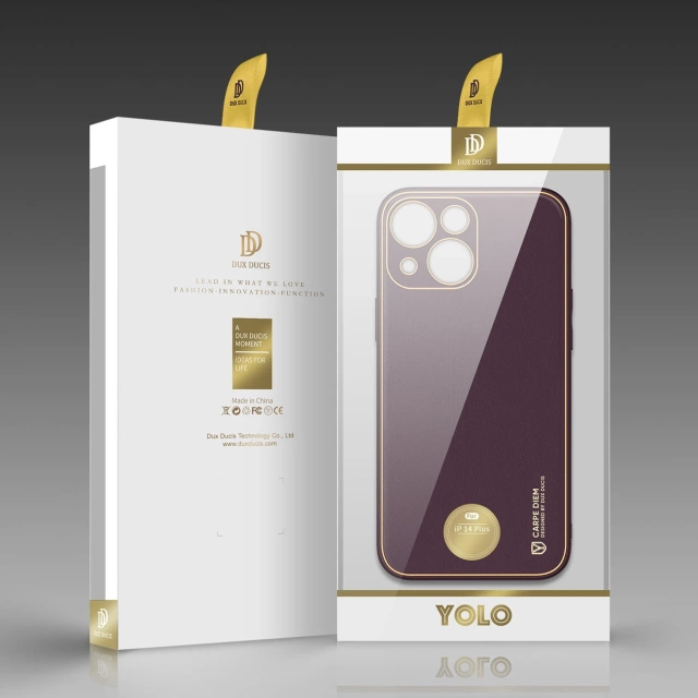 Dux Ducis Yolo case iPhone 14 Plus elegant cover з екологічної шкіри фіолетового кольору