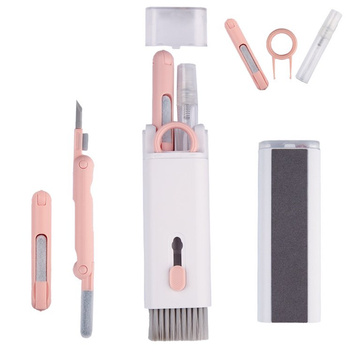 Cleaner Multifunctional cleaning kit for airpods 7in1 keyboards Pink and white