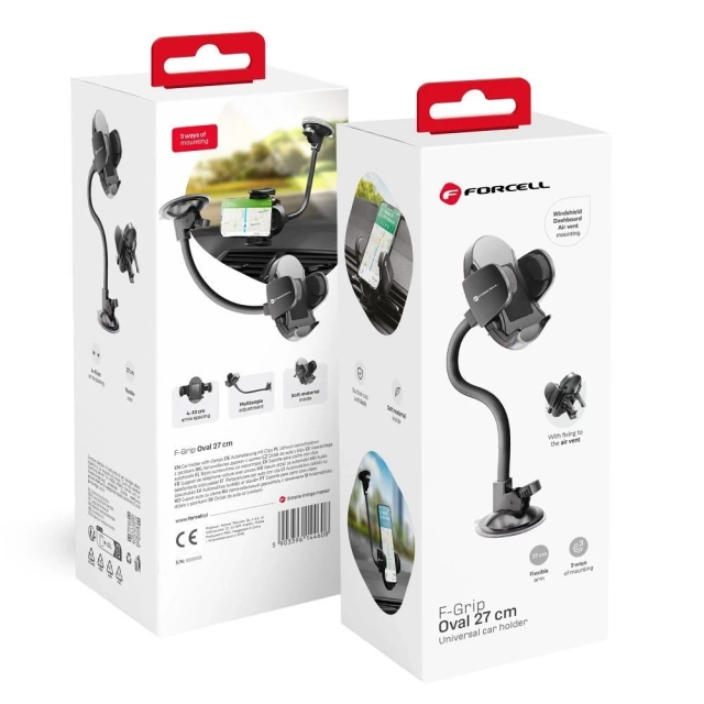 Forcell Oval 2in1 Autohalterung Arm 27 cm Glas-/Gitterklemmung