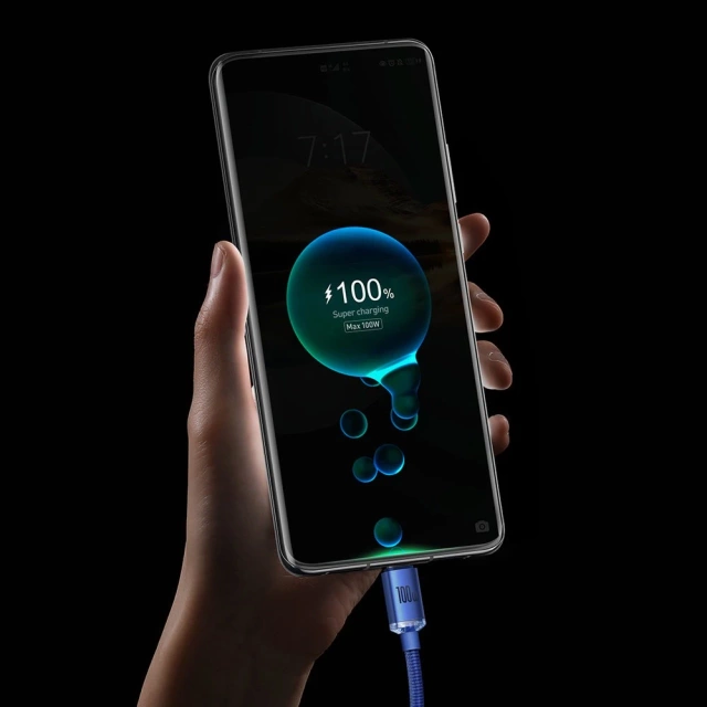 Кабель Baseus Crystal Shine Series Кабель USB для швидкої зарядки та передачі даних USB Type A - USB Type C 100W 1.2m blue (CAJY000403)