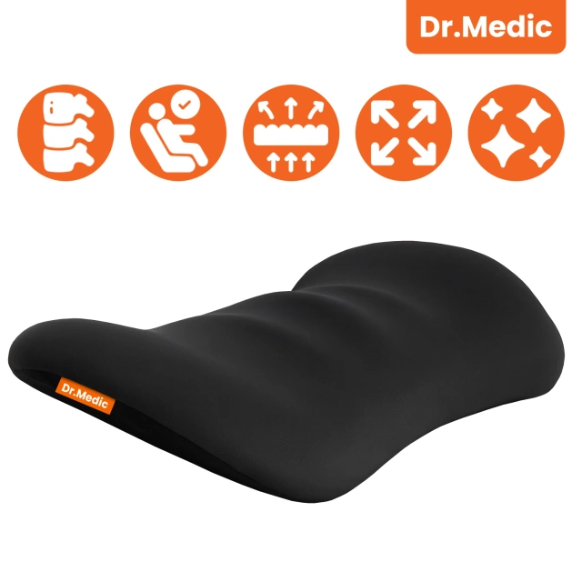 Poduszka do Samochodu pod Plecy Lędźwie DR.MEDIC LumbarRelax™ Ergonomiczna poduszka lędźwiowa na fotel krzesło do auta dla kierowcy pasażera